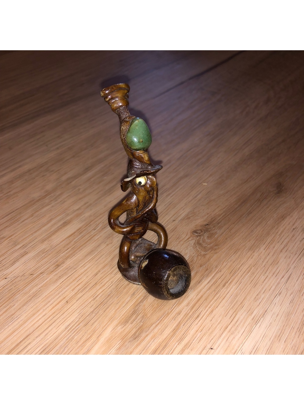 VINTAGE HAND CARVED ECUADOR TOBACCO PIPE WOODEN SMOKING FIGURE WESTERN COWBOY